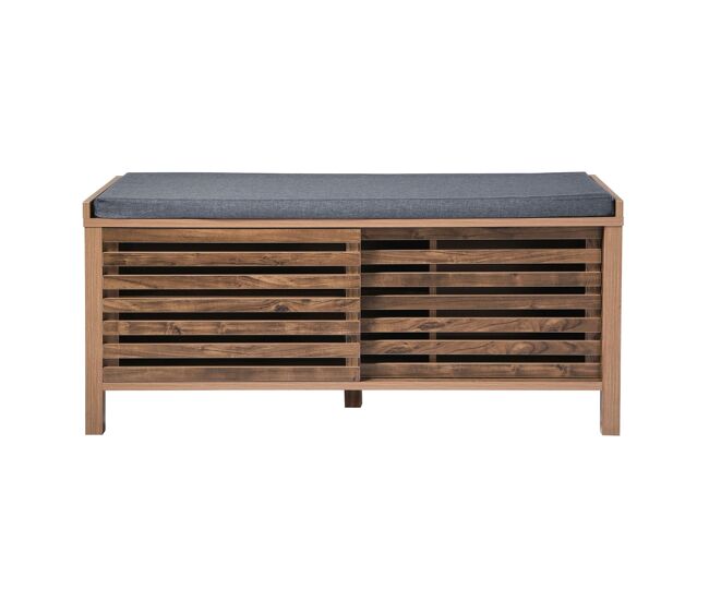 Banco de zapatos de 2 puertas correderas con lamas perforadas l112 cm - liam
