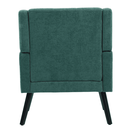 Poltrona estofada média - Estilo Mid-Century, almofada de alta densidade, pernas de madeira - Retro Green