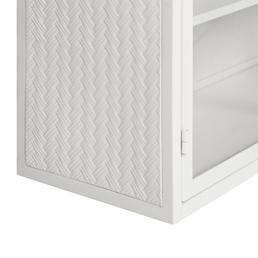 Armário de parede 70 cm - 2 portas com 3 níveis de arrumação e design trançado - Branco