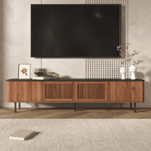 Móvel de TV 190x35x45 cm - design moderno e baixo - nogal