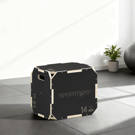 SPORTNOW Caixa Pliométrica de Madeira 3 em 1 Plataforma de Treino com 3 Alturas Ajustáveis 413631 cm Pegas Sem Cantos Saltos e Força para Casa Ginásio e Exterior Preto