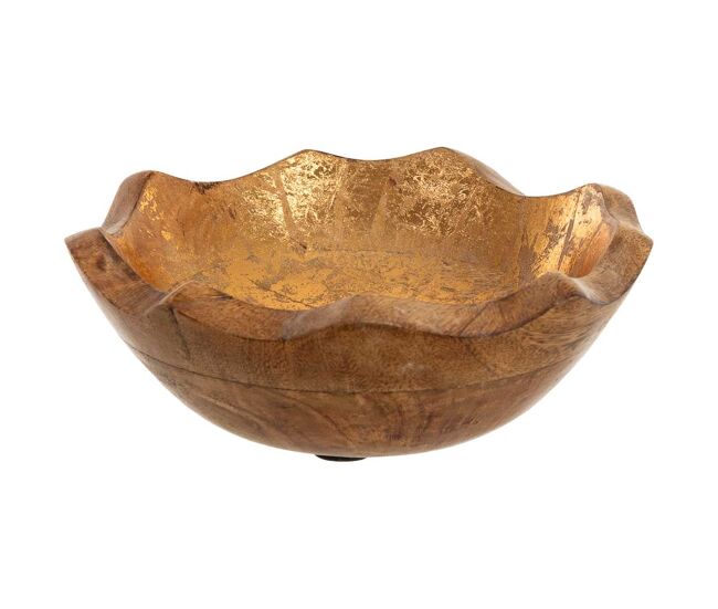 Bowl de madera cobre 30x30x12h cm