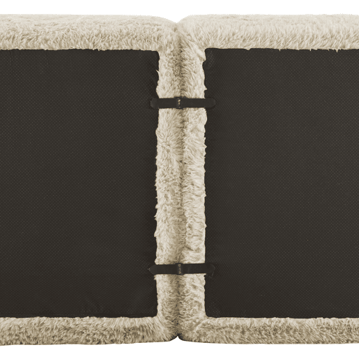 Sofá modular + 3 lugares - Felpa suave, 3 pufes, sofá-cama confortável - Cáqui claro