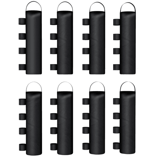 Outsunny Conjunto de 8 Sacos de Pesos para Tendas Pesos para Pernas de Tenda em Tecido Oxford 600D Sacos de Areia para Exterior Sem Areia Preto