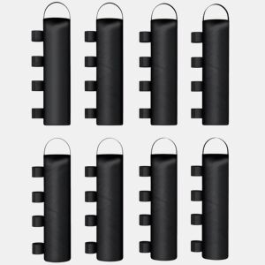 Outsunny Conjunto de 8 Sacos de Pesos para Tendas Pesos para Pernas de Tenda em Tecido Oxford 600D Sacos de Areia para Exterior Sem Areia Preto