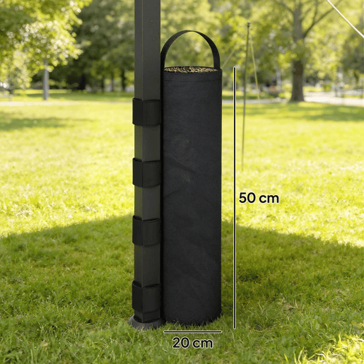 Outsunny Conjunto de 8 Sacos de Pesos para Tendas Pesos para Pernas de Tenda em Tecido Oxford 600D Sacos de Areia para Exterior Sem Areia Preto