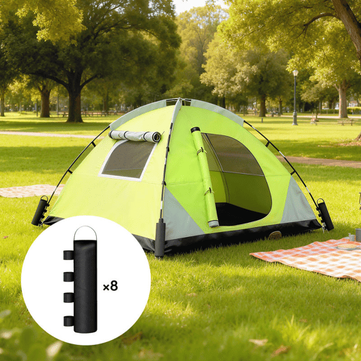 Outsunny Conjunto de 8 Sacos de Pesos para Tendas Pesos para Pernas de Tenda em Tecido Oxford 600D Sacos de Areia para Exterior Sem Areia Preto