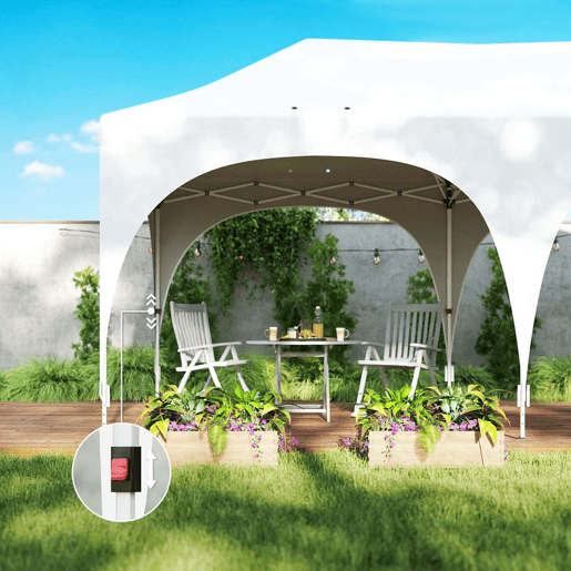 Outsunny Tenda Dobrável 6x3 m Tenda Pop-up com 6 Laterais Removíveis Altura Ajustável Janelas Bolsa de Transporte UPF30+ Tenda para Campismo Festas Exterior Branco