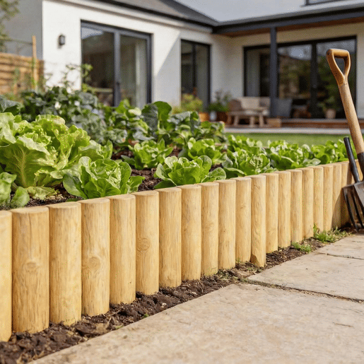 Outsunny Cerca de Jardim em Madeira 176x38 cm Cerca Decorativa Resistente e Fácil de Instalar para Horta Pátio Terraço Relva Madeira