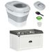 Conjunto Comedero Contenedor MDF, Acero Inoxidable PawHut Conjunto Comedero Contenedor MDF, Acero Inoxidable PawHut Blanco