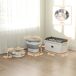 Conjunto Comedero Contenedor MDF, Acero Inoxidable PawHut Conjunto Comedero Contenedor MDF, Acero Inoxidable PawHut Blanco