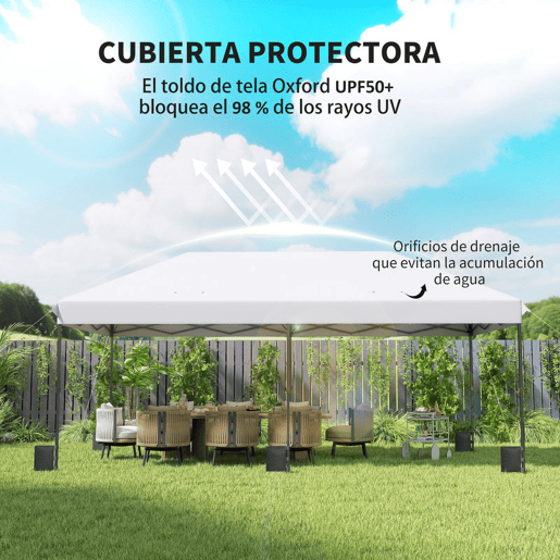 Outsunny Tenda Dobrável Gazebo 6x3 m, Pop-up, Altura Ajustável em 3 Níveis, Toldo com Proteção UPF50+, Montagem Fácil com Fecho Central, 6 Sacos de Areia e Bolsa com Rodas, Prateado