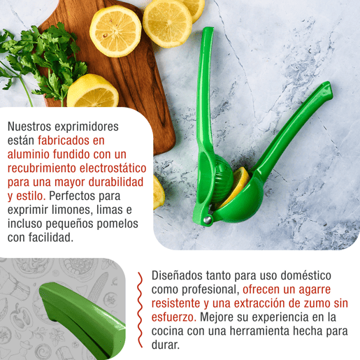 Victoria 31374 Espremedor de Limões Manual em Alumínio Fundido, Extração Máxima de Sumo de Citrinos, , Verde