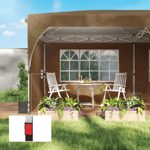 Outsunny Tenda Dobrável 6x3 m Pop-up com 4 Laterais Amovíveis Tenda de Jardim com Faixas Refletoras Altura Ajustável Sistema Central de Bloqueio UPF50+ Impermeável Bolsa de Transporte Bege
