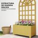 Jardinera con Enrejado Madera de abeto Outsunny Jardinera con Enrejado Madera de abeto Outsunny Marrón