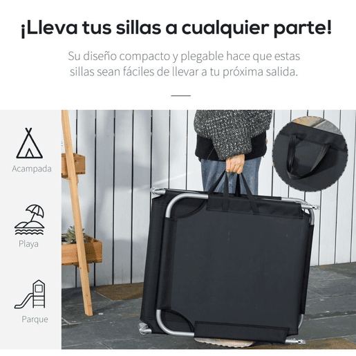 Outsunny Espreguiçadeira Dobrável, Espreguiçadeira de Jardim Exterior com Encosto Ajustável em 5 Posições e Estrutura Metálica, Suporta Até 120 kg, Para Terraço, Piscina, Praia, 187x55x24 cm, Preto