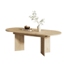 Mesa de jantar extensível 120160x80 cm - 4-6 pessoas, cantos arredondados, estilo simples - Carvalho