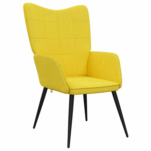 vidaXL Cadeira de descanso com banco tecido amarelo mostarda