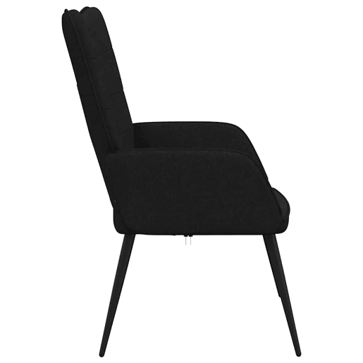 vidaXL Cadeira de descanso tecido preto vidaXL Cadeira de descanso tecido preto