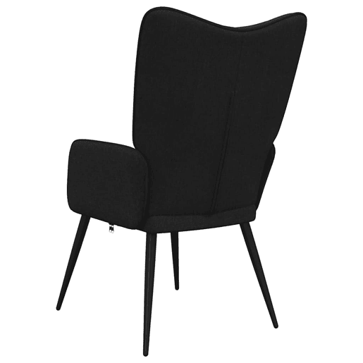 vidaXL Cadeira de descanso tecido preto vidaXL Cadeira de descanso tecido preto