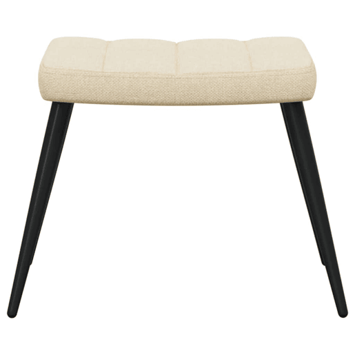 vidaXL Cadeira de descanso com banco tecido cor creme