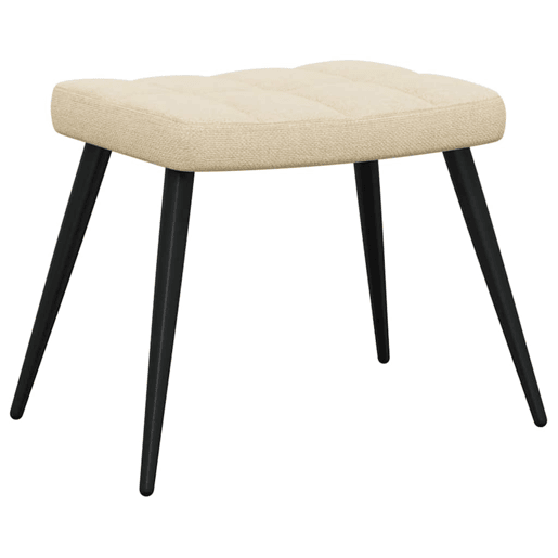 vidaXL Cadeira de descanso com banco tecido cor creme