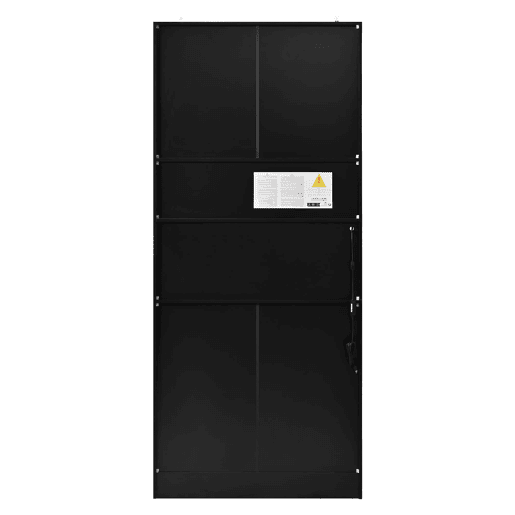 Aparador 80x40x185 cm - 4 portas 3 prateleiras abertas em madeira - Branco e Preto