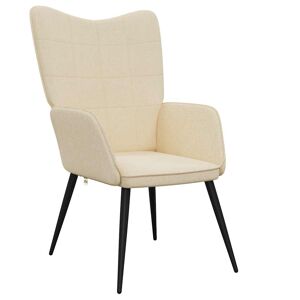 vidaXL Cadeira de descanso tecido cor creme
