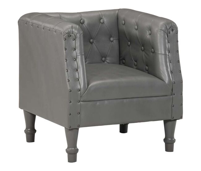 Vidaxl sillón de cuero auténtico gris