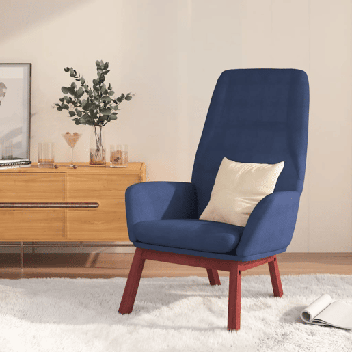 vidaXL Cadeira de descanso tecido azul vidaXL Cadeira de descanso tecido azul