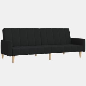 vidaXL Sofá-cama de 2 lugares tecido preto