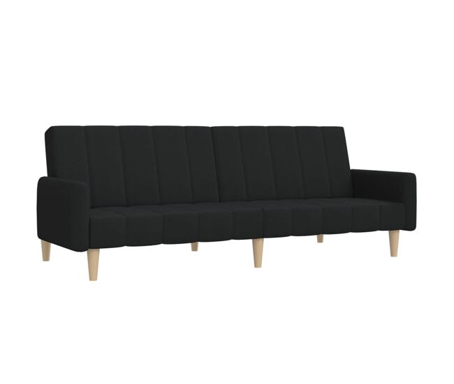 Vidaxl sofá cama de 2 plazas tela negro