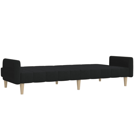 vidaXL Sofá-cama de 2 lugares tecido preto