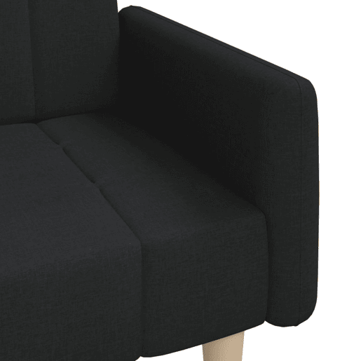 vidaXL Sofá-cama de 2 lugares tecido preto