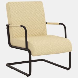 vidaXL Cadeira cantilever em couro artificial cor creme