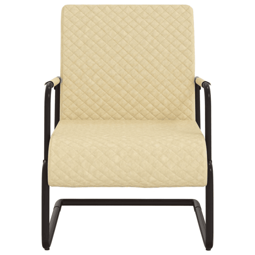 vidaXL Cadeira cantilever em couro artificial cor creme