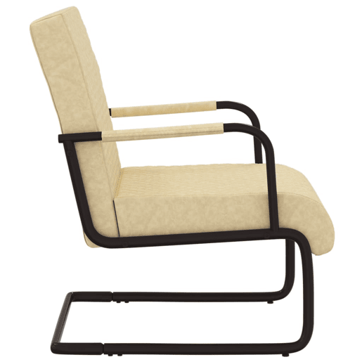 vidaXL Cadeira cantilever em couro artificial cor creme