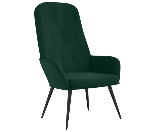 Vidaxl sillón de relax de terciopelo verde oscuro