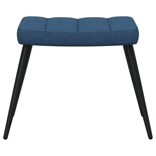vidaXL Cadeira de descanso com banco tecido azul