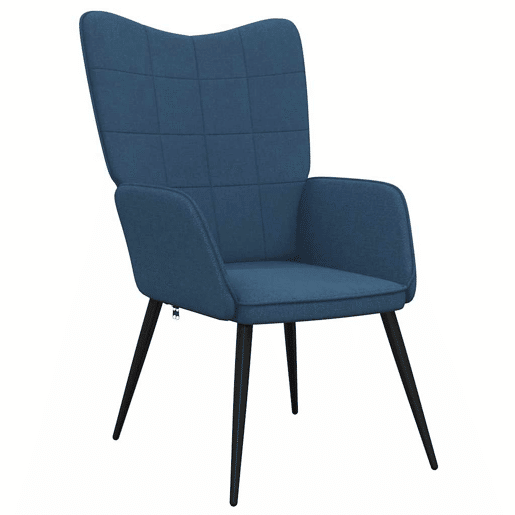 vidaXL Cadeira de descanso com banco tecido azul