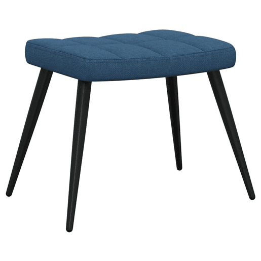 vidaXL Cadeira de descanso com banco tecido azul