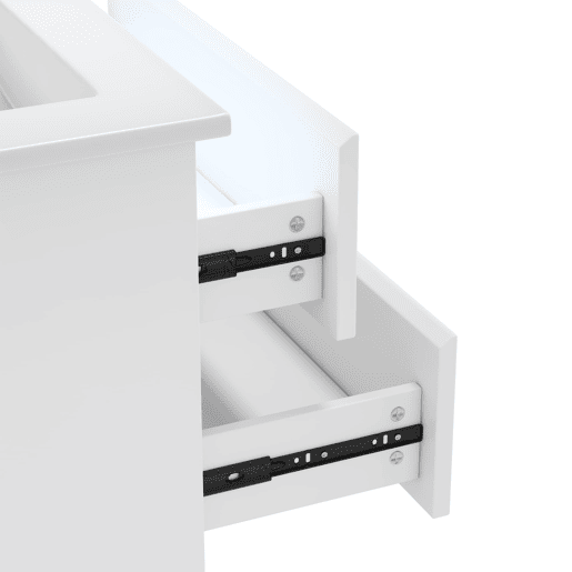 Móvel de casa de banho suspenso 61x46x45 cm - Sensor LED, 2 gavetas, lavatório integrado - Branco