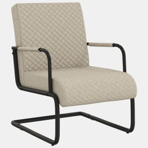 vidaXL Cadeira cantilever em couro artificial cinzento-claro