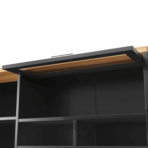 Armário alto LED 104x40x180 cm - Vitrine moderna para cozinha e sala - Preto Armário alto LED 104x40x180 cm - Vitrine moderna para cozinha e sala - Preto