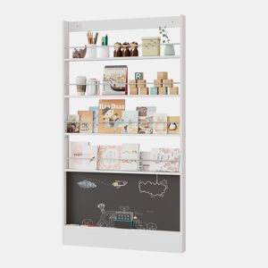 Estante infantil 100x10x180 cm - 4 níveis, proteção contra quedas, atrás da porta - Branco