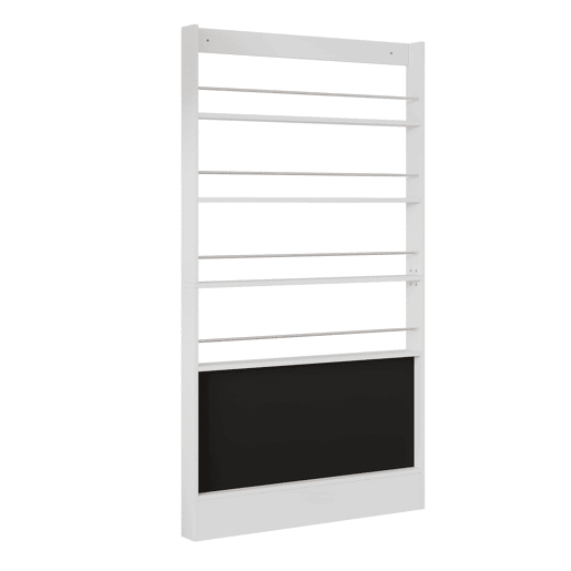 Estante infantil 100x10x180 cm - 4 níveis, proteção contra quedas, atrás da porta - Branco