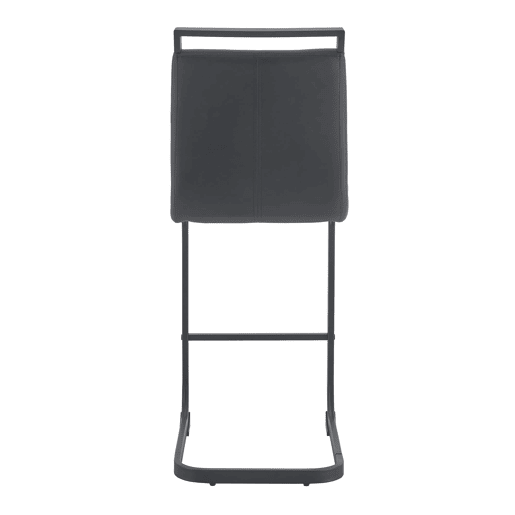 Bancos de bar 2 unidades - Estilo nórdico, couro sintético preto, pernas metálicas - Preto
