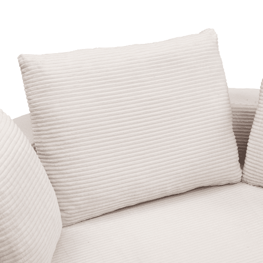Sofá-cama dobrável 173x176 cm - Modular, almofadas, estofado em veludo cotelê - Bege claro
