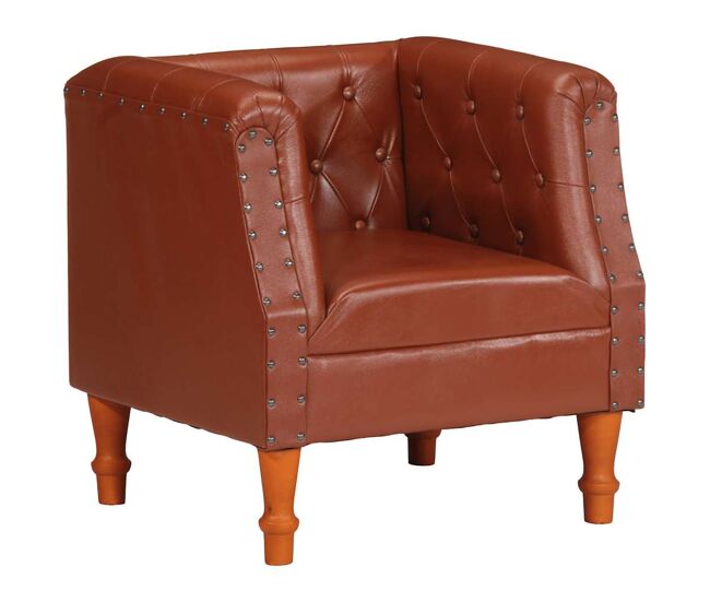 Vidaxl sillón de cuero auténtico marrón