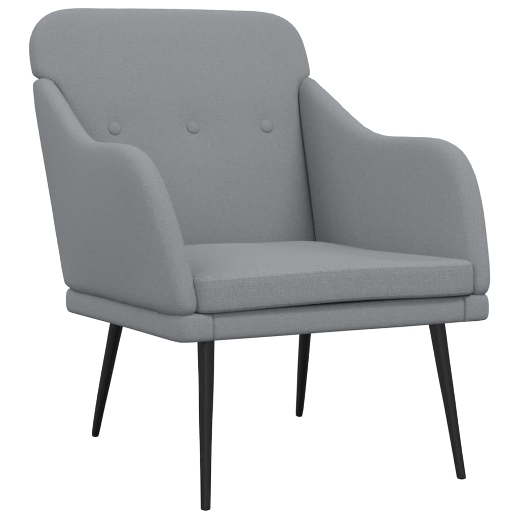 Vidaxl sillón de tela gris claro 63x76x80 cm